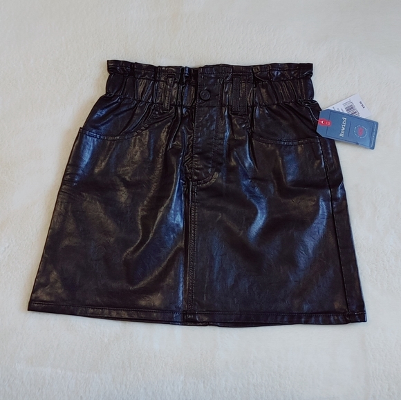 Rewind Vegan Faux Leather Paperbag Waist Skirt - Picture 1 of 10